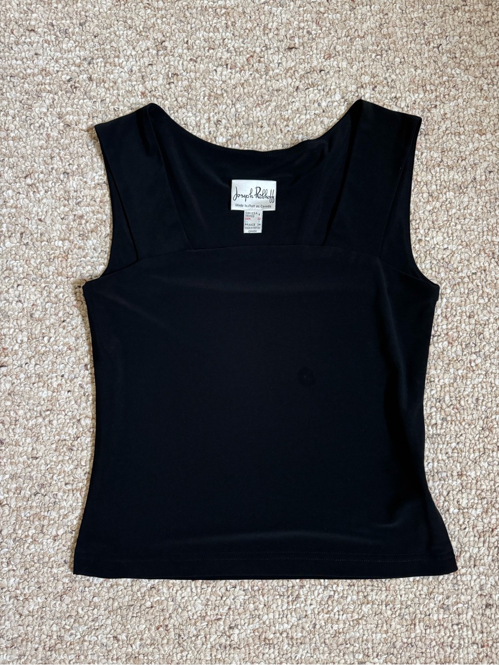Joseph Ribkoff Black Square Neck Tank Top